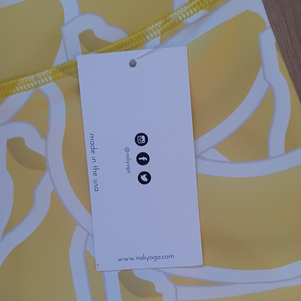 Noli Banana Blondie 7/8 Leggings Bright Yellow White M RARE NWT - Picture 7 of 10
